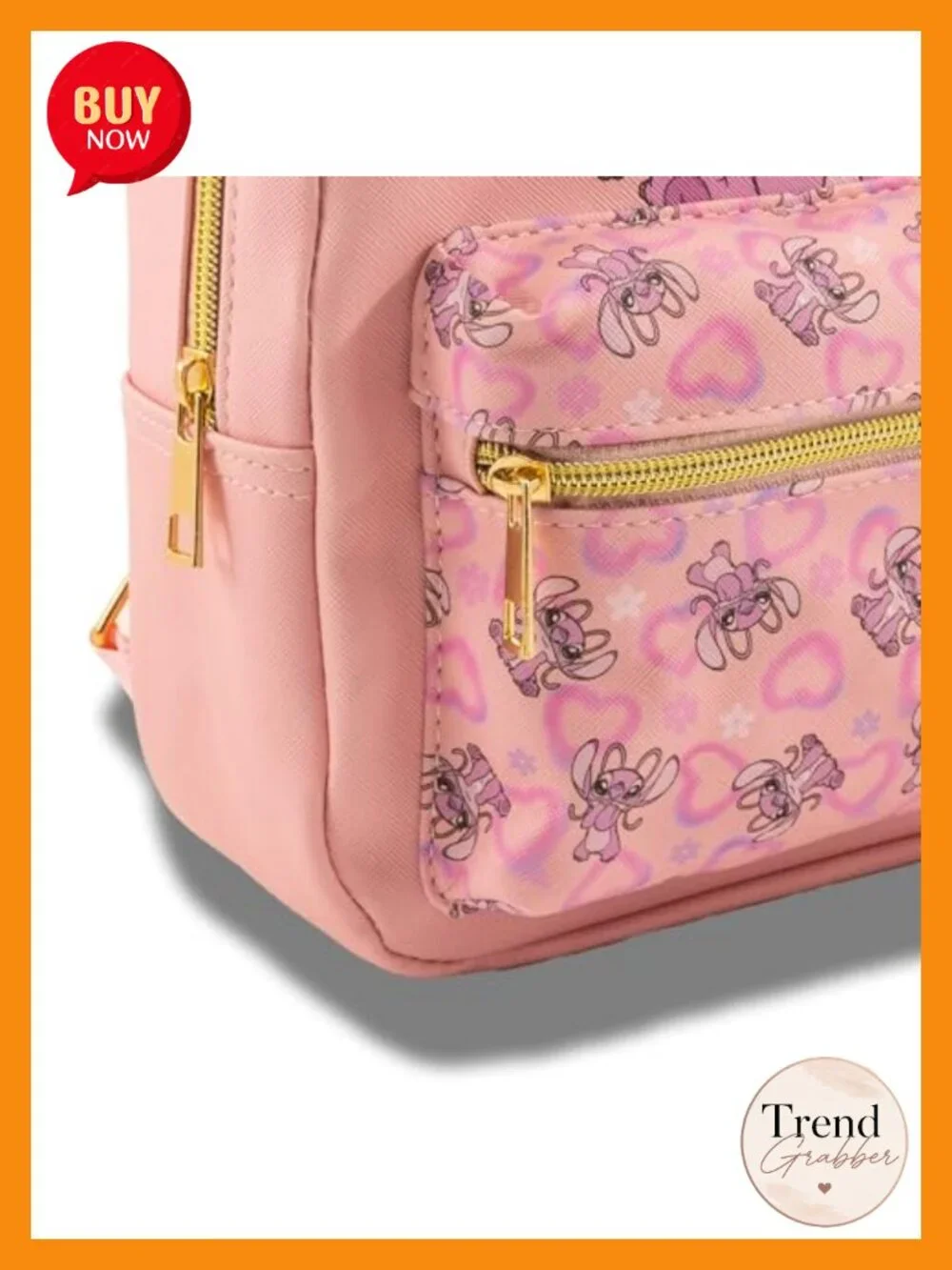 Disney Lilo & Stitch Angel Mini Backpack, PU Leather, Adjustable Straps